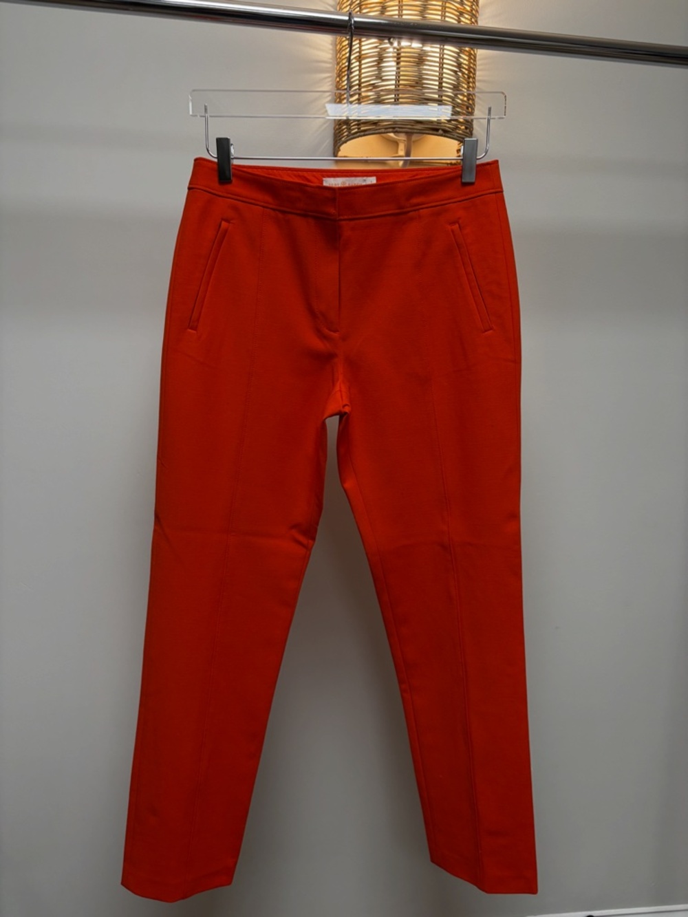 Tory Burch Orange Red Cropped Trousers